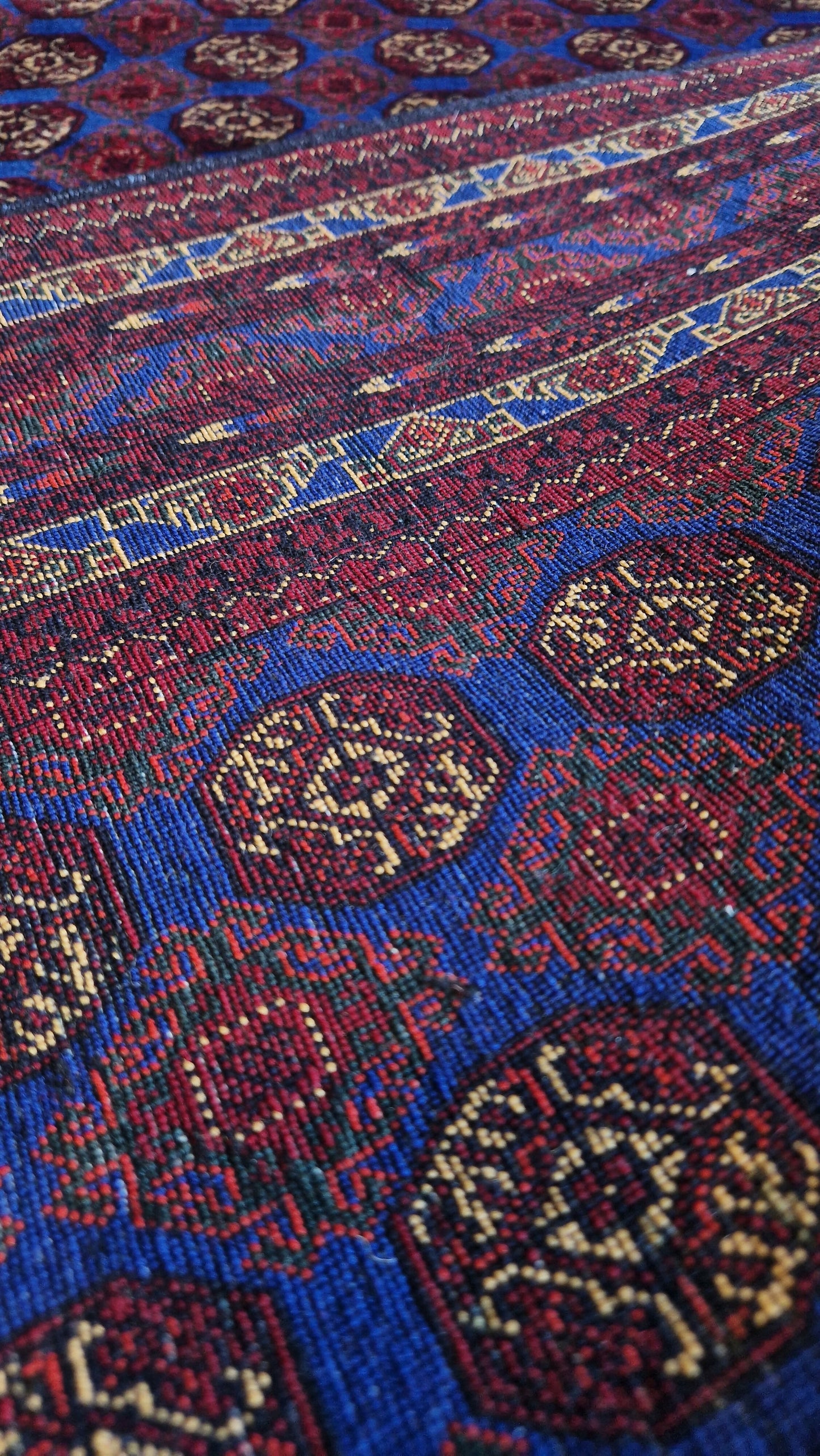 Khwaja Roshnai – Burgundy Red/Royal Blue Field